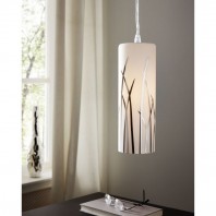 Eglo-RIVATO IP20 Pendant Light - With White Chrome Glass Painted Shade